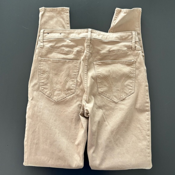7L Hollister Mid-Rise Super Skinny beige khaki jeans denim chino NWOT - Picture 5 of 6